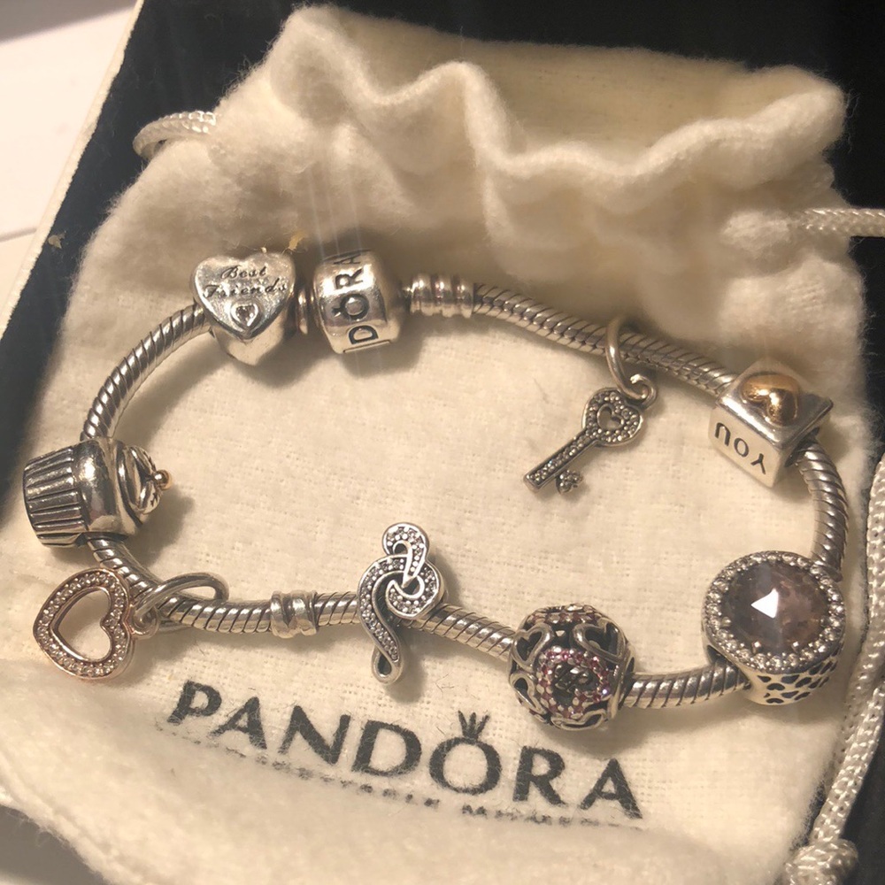 Pandora Iconic Silver Bracelet 2 & 8 Charms
